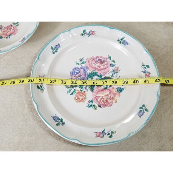 Large Serving Plate & Bowl Cottage Rose Stoneware International Tableworks Japan - Picture 11 of 11